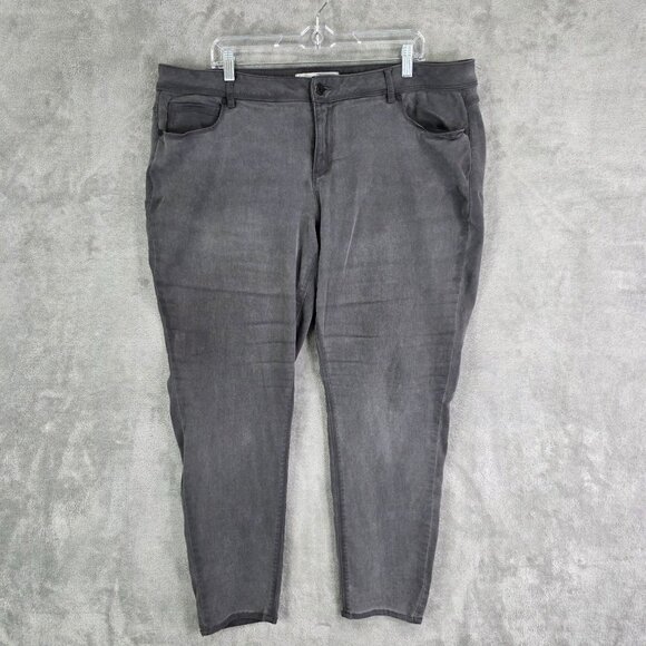 Womens Est 1946 Gray Denim Jeans Mid Rise Cotton Blend Casual Slim Fit Size 20W - Picture 2 of 10